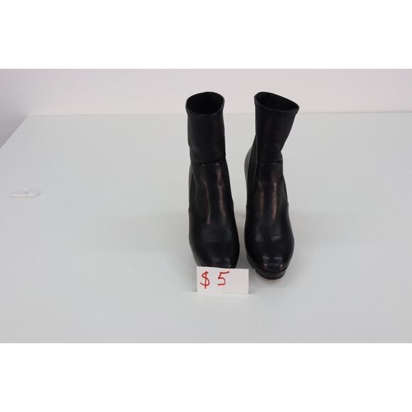 LK Bennett Platform Black Leather Sock Boots 4" Heel Size 6 or 6.5 - Picture 6 of 16